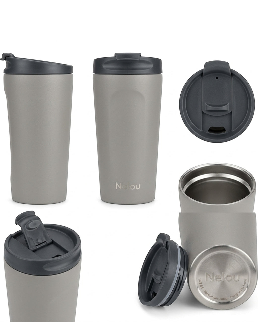 Nelou Sip-Spout Insulated Tumbler Pebble 20 oz