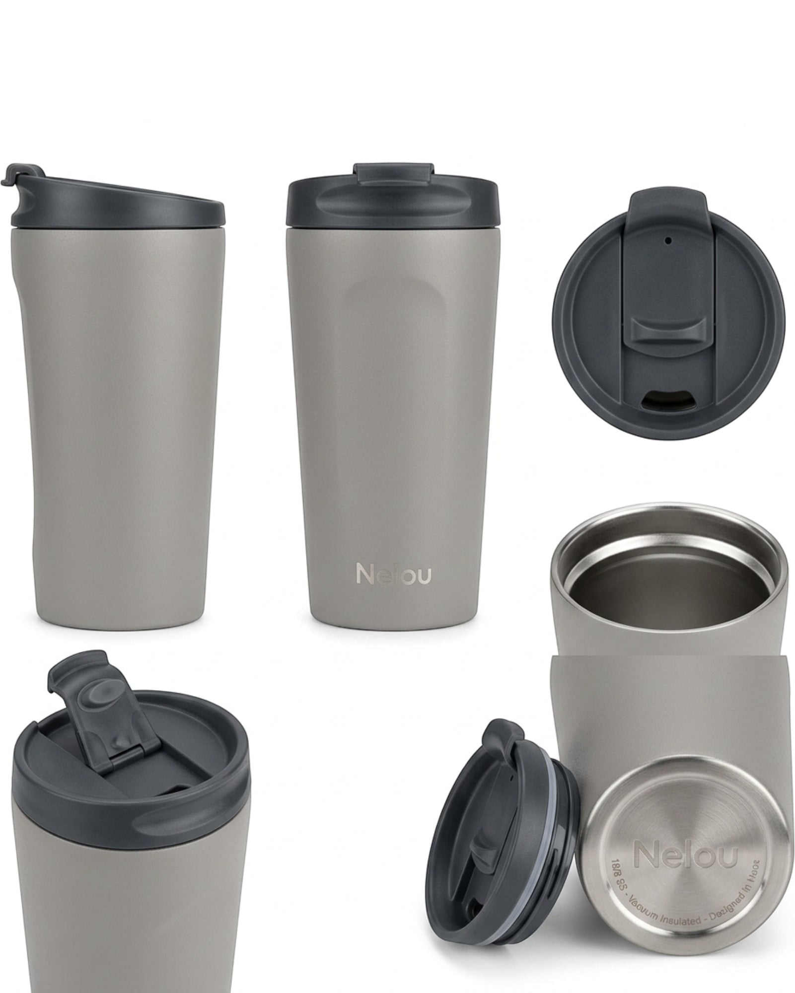 Nelou Sip-Spout Insulated Tumbler Pebble 20 oz