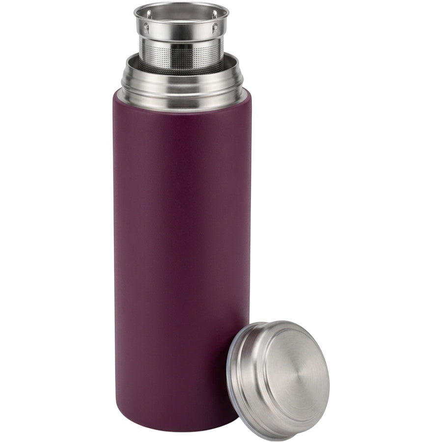 Nelou Vacuum Insulated Cup 18 fl oz Deep Plum Twist Lid Tea Basket