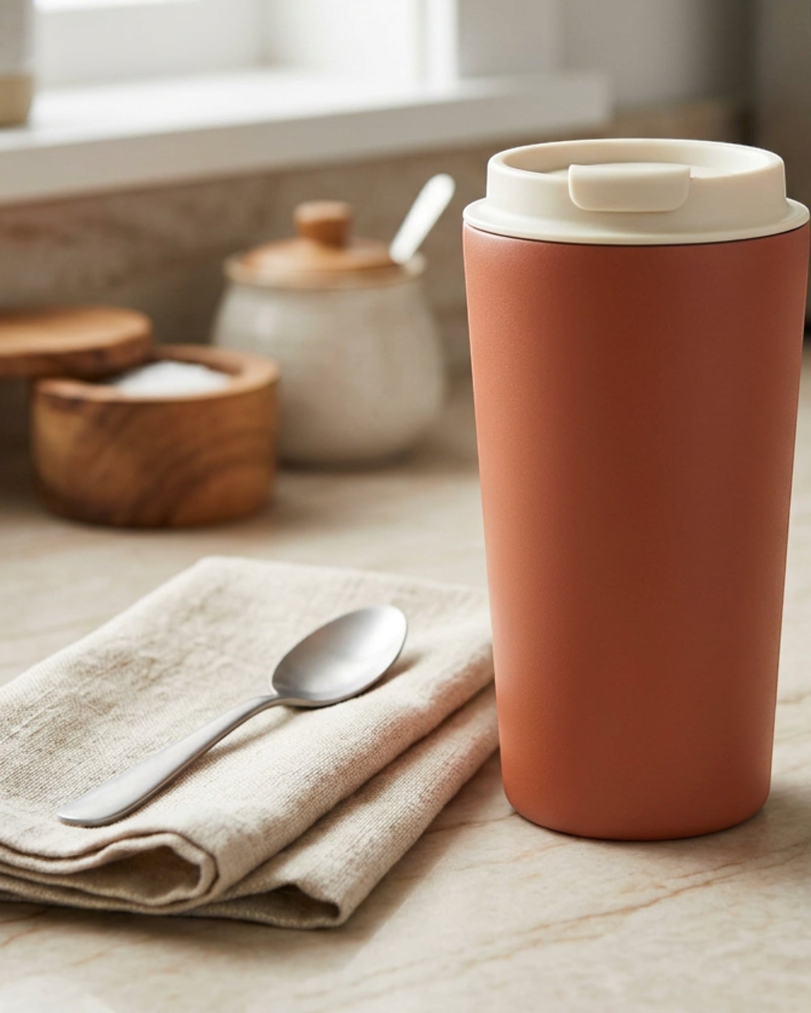 Nelou Wide Mouth Coffee Tumbler Terracotta 16 oz